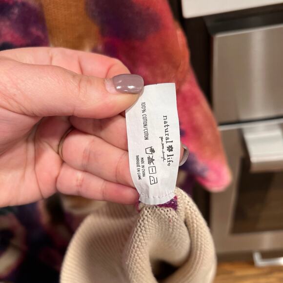 Natural Life Taylor Sweater Womens L/XL Over sized Floral Tie Dye Boho Hippie - Picture 5 of 6